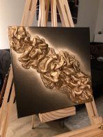 Leinwand Gemälde Kunst Gold schwarz Acryl Struktur abstrakt Schleswig-Holstein - Bordesholm Vorschau