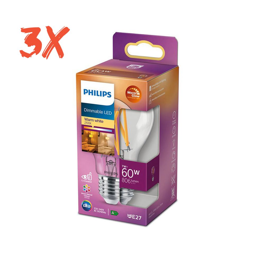 A83 3er Set Philips LED Filament Leuchtmittel Birne Dimmbar E27 in Hamburg