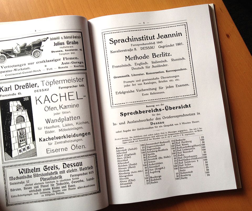 Telefonbuch Adressbuch Dessau Roßlau 1910 inkl. Kreis Einwohner in Dessau-Roßlau