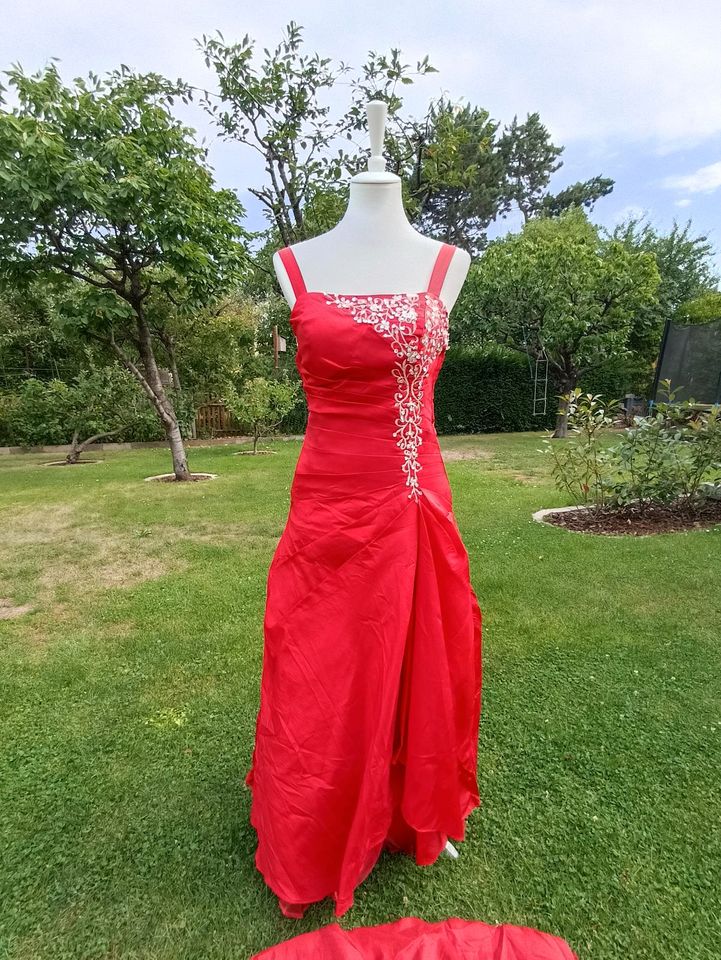 Rotes Kleid Brautkleid Partykleid Pailletten Schnürung in Berlin