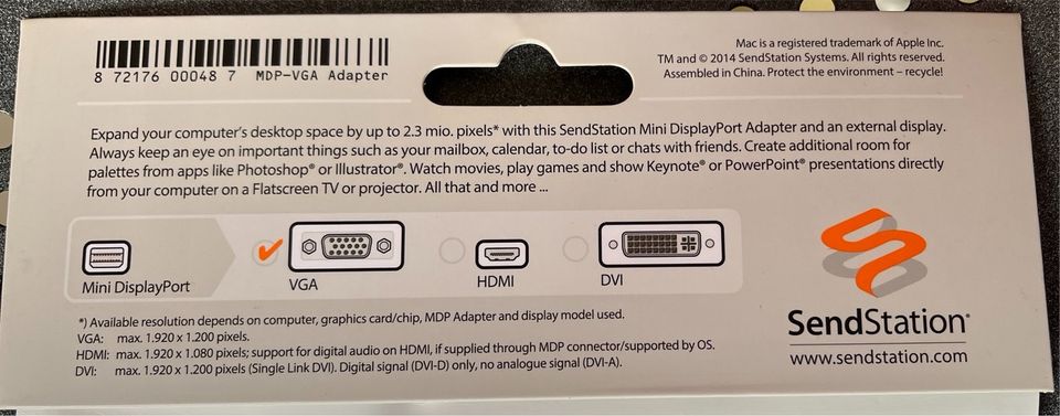 Mini DisplayPort Adapter; VGA in Aschaffenburg