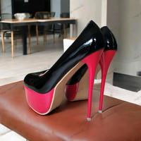 High Heels Plateau Pumps schwarz rot Lack Größe 42 Berlin - Hellersdorf Vorschau
