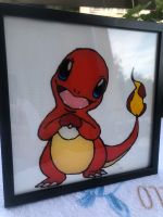 Selbstgemaltes Glasbild: Pokémon Glumanda (20x20cm) Bochum - Bochum-Nord Vorschau