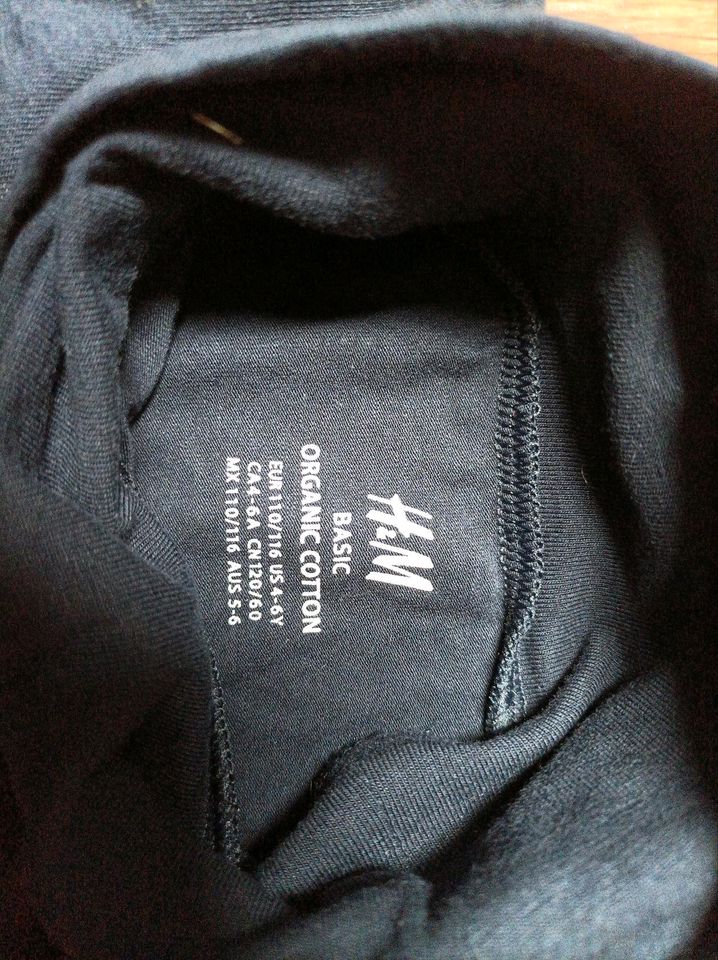 Shirt Rollkragen Größe 110 116 Pullover H&M Basic blau in Kempten