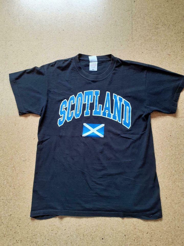 T-Shirt schwarz Scotland Flagge Größe S in Weinbach