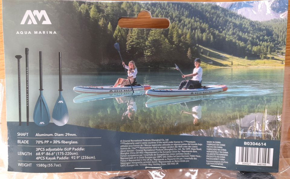 Dual-Tech Kajak-Paddel 4-teilig für SUP Stand Up Paddel NEU / OVP in Murnau am Staffelsee