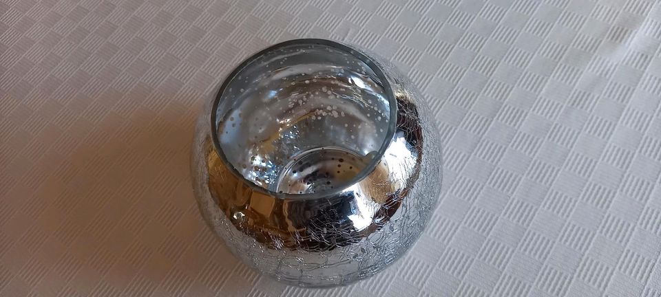 Silberkugel Glas für Teelichter, Durchmesser 10 cm, NEU in Ebstorf