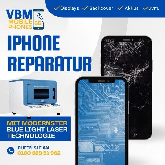 iPhone Reparatur des Backcover- Glases mit innovativer, moderner Lasertechnik in Lindlar