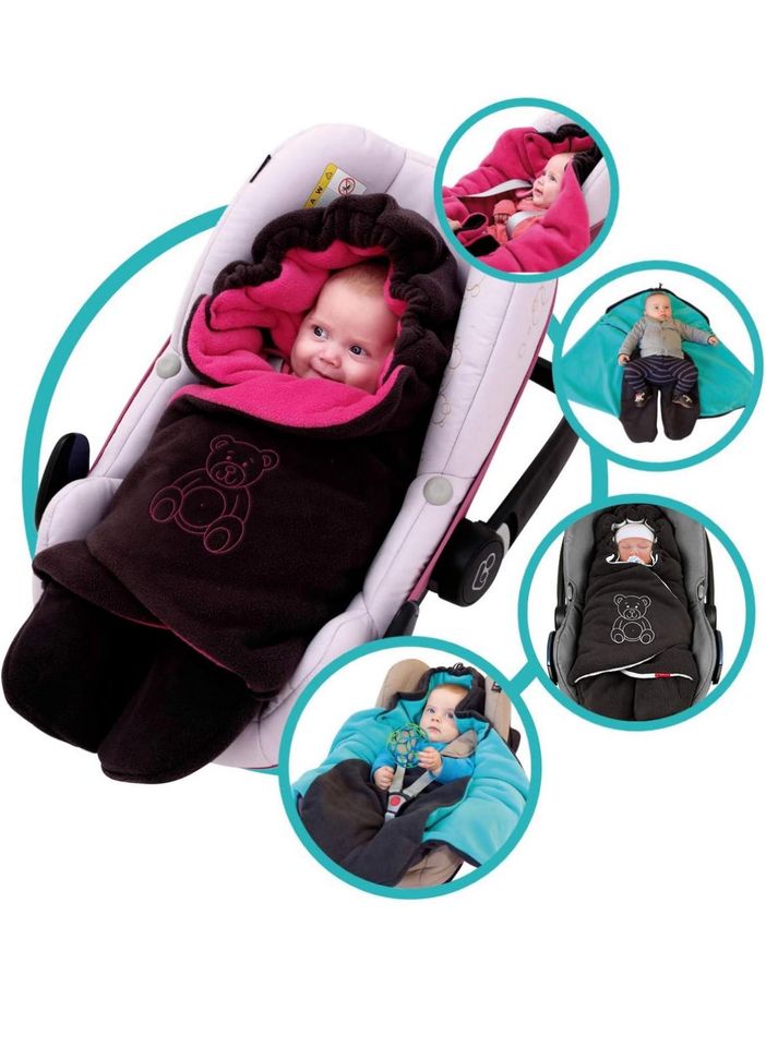 Einschlagdecke Winter für maxi cosi, Fußsack schwarz, türkis,TOP in Hückelhoven