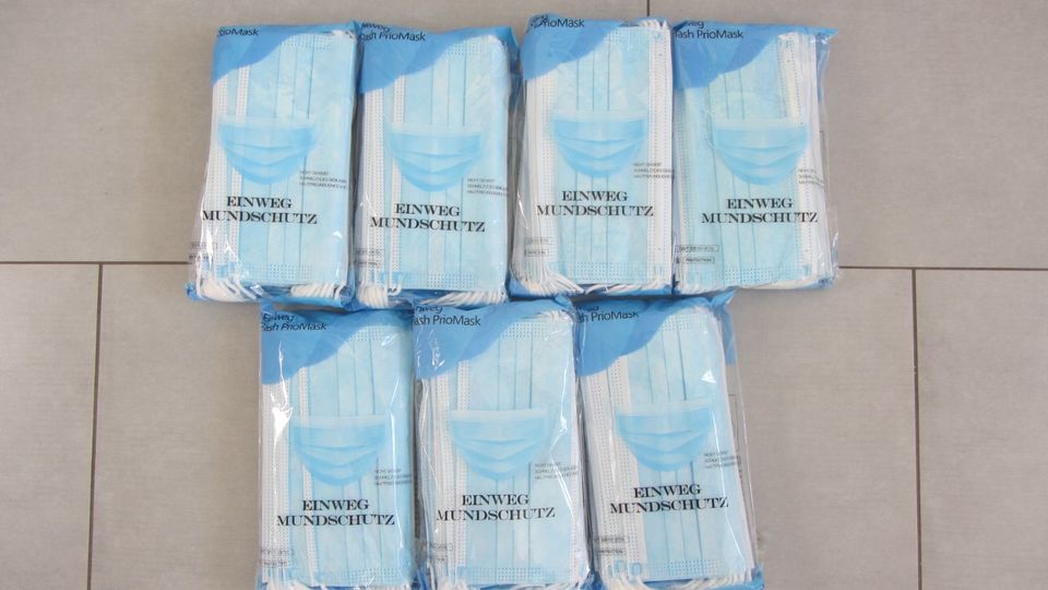 175 Einweg-Mundschutz Masken hellblau NEU Mund-Nasen-Schutz in Kerken