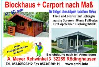 Gartenhaus Blockhaus Carport  Pavillon Holzhaus Pultdach Theken Verkaufsstand Erdbeerverkaufsstand Spargelhütte Weihnachtsmarkthütte Gartenmöbel Carport nach Maß Nordrhein-Westfalen - Rödinghausen Vorschau