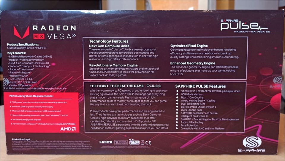 Grafikkarte Radeon RX Vega 56 (Sapphire Pulse) 8GB VRAM in Zwickau