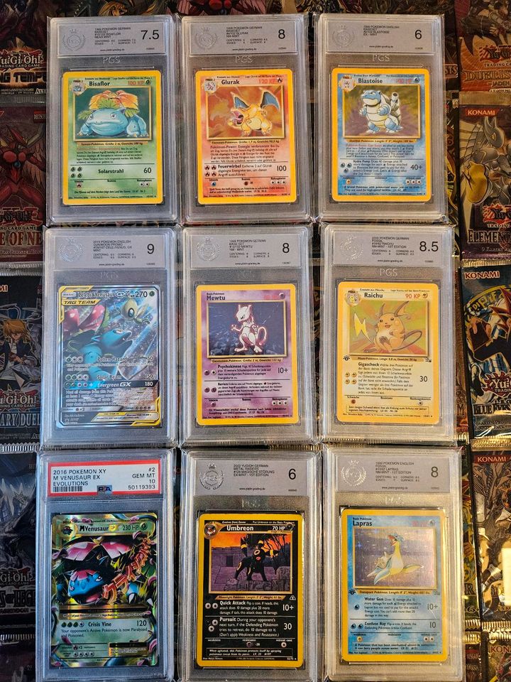 Pokemon Base Set Glurak Turtok Bisaflor PSA PGS in Osterhofen