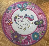 Teppich rund 120 cm Durchmesser Einhorn Schmetterlinge rosa Bayern - Augsburg Vorschau