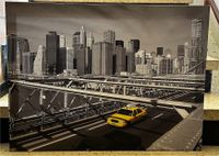Leinwandbild Gelbes Taxi in New York auf Brücke Baden-Württemberg - Pfullendorf Vorschau
