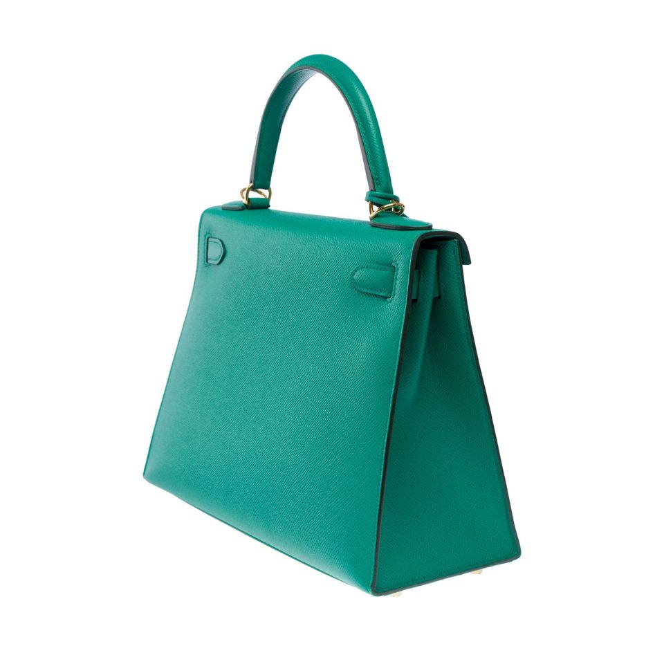 New Hermès Kelly 28 handbag strap in Vert Jade Epsom leather,GHW in München