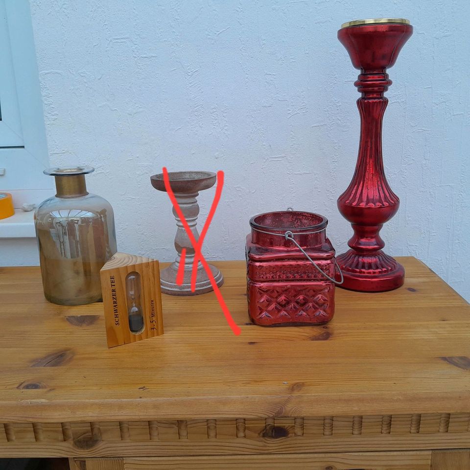 Kerzenhalter, Windlicht, Teeuhr, Vase in Scharbeutz