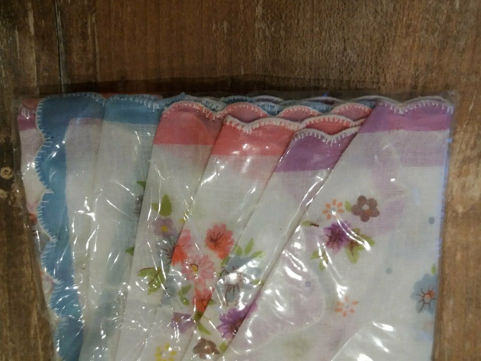 6 Stofftaschentücher Taschentuch Stoff NEU in OVP in Kohren-Sahlis