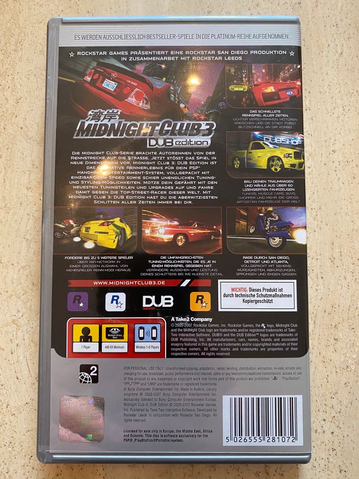 PSP Spiel - Midnight Club 3 DUB Edition in Düsseldorf