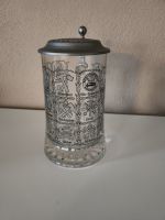 Bierkrug Zierkrug aus Glas Handwerker Motive mit Zinndeckel Bayern - Atting Vorschau