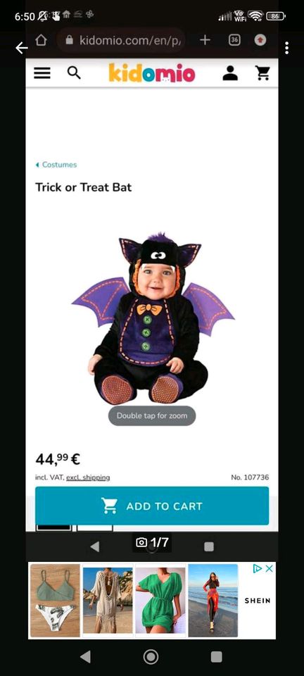 Wie Neu Fledermaus Kostüm/Baby/Fastnacht/Halloween/Gr. 86-92 in Sprendlingen