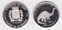 5 Pesos 1993 Silbermünze Karibikstaat  Apatosaurus Wuppertal - Heckinghausen Vorschau