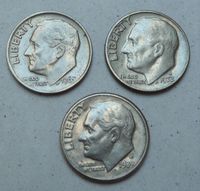 Vereinigte Staaten Roosevelt Dime 1965 1972 1989 Bayern - Königsbrunn Vorschau