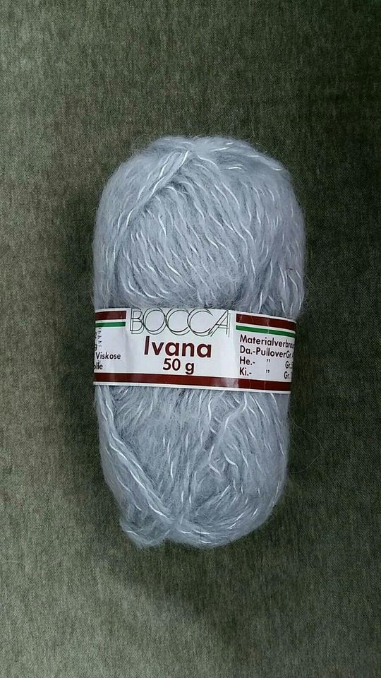 NEU Wolle Handarbeit Stricken 200g grau 10% Mohair in Klingenthal