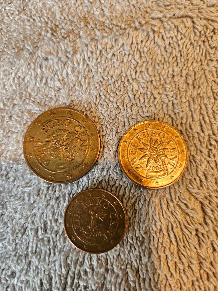 Euro Cent Münzen Österreich 2,1,5 aus Jahr 2002 in Neumünster