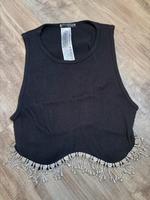 Zara Top Damen Gr. XS-S mit Glitzerketten/Glitzersteinchen Bayern - Eckersdorf Vorschau