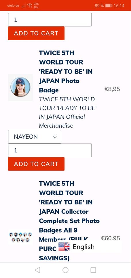 Twice - Japan - Ready To Be in Japan Badge Set !!! in Goldbeck