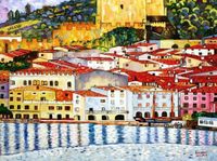 Gustav Klimt- Malcesine am Gardasee k97164 90x120cm Ölbild handg. Berlin - Treptow Vorschau