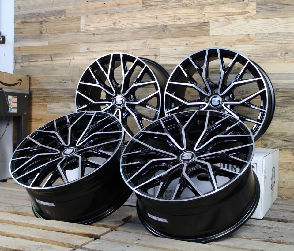 Wheelworld 2DRV WH37 19 Zoll Felgen für Seat Cupra Leon Ateca Alhambra Altea Formentor Tarraco Exeo 1P 5F KL 5FP ST 7N KM VZ VZ4 VZ5 KN FR 5P 3R Hybrid e Sommerräder Winterräder schwarz Räder poliert in Neckarsulm