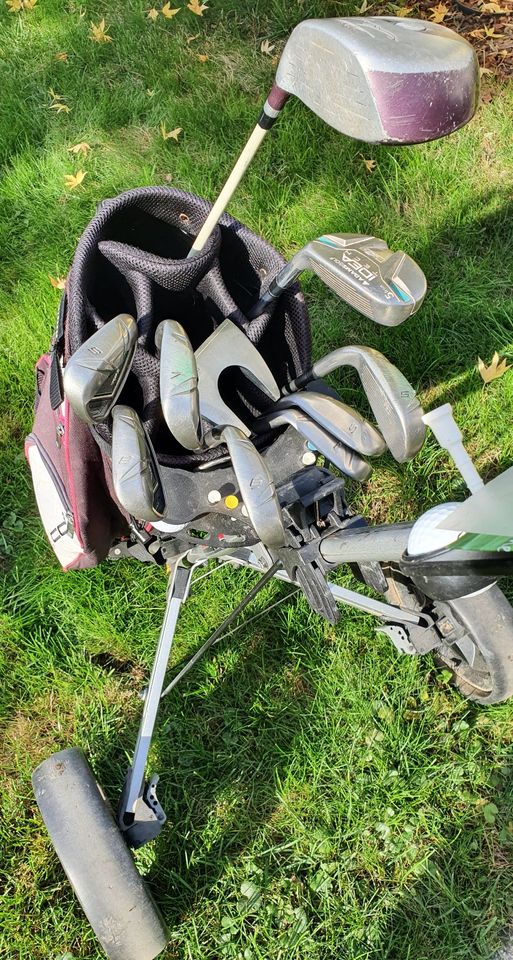 Golf Caddy Set "Bag Boy LT 440" +10 Schläger + 60 Bälle in Bühl