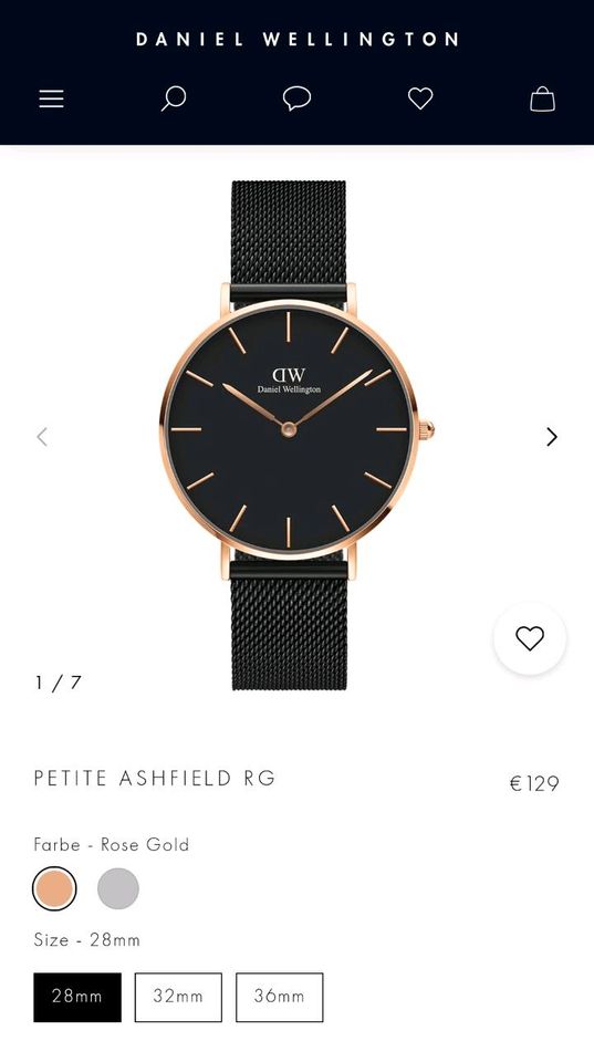 Damenuhr Uhr Leder Mesh Armband Daniel Wellington roségold in Centrum