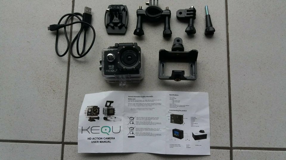 HD Action Camera KEQU mit Zubehör in Welzheim