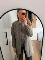 Khaki grau Kurzmantel Reißverschluss Übergangsjacke Pull&Bear S Bayern - Ansbach Vorschau