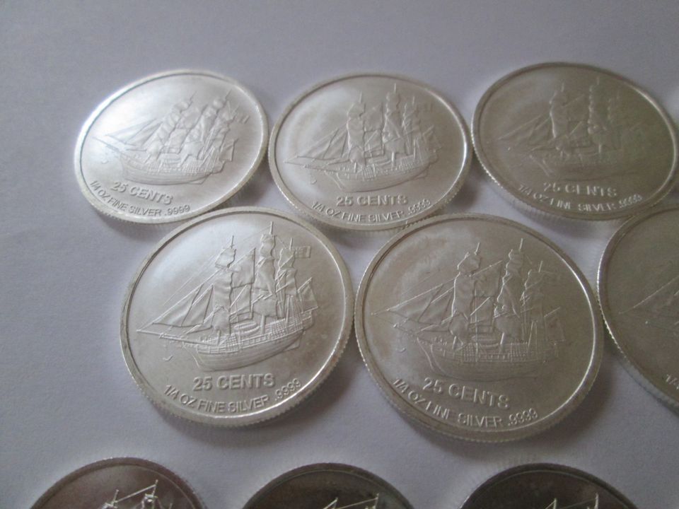 Cook Islands Bounty 2012 1/10 oz und 2015 1/4 oz, je 999 Silber in Hanerau-Hademarschen