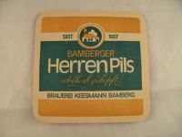 Alter Bierdeckel, Bamberger Herren Pils, Brauerei Keesmann Bayern - Bamberg Vorschau