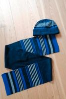 Mütze mit Schal, blau-grau gestreift, gestrickt, Set Bayern - Marktredwitz Vorschau