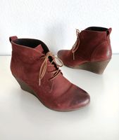 Stiefeletten Boots Keilabsatz 37 dunkelrot rostrot Echtleder Nordrhein-Westfalen - Leverkusen Vorschau