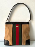 GUCCI Vintage Handtasche aus Leder und Leinen München - Au-Haidhausen Vorschau