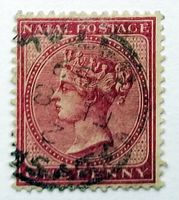 British Empire, Natal Postage, One Penny, weinrot, gestempelt Nordrhein-Westfalen - Lippstadt Vorschau