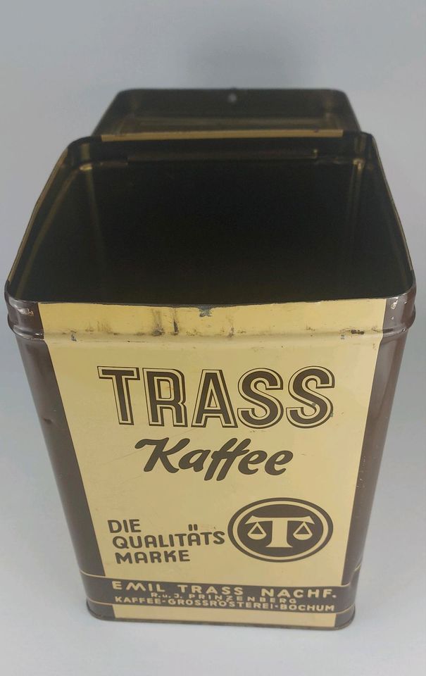 TRASS Kaffee Rösterrei Bochum Blechdose Reklame Werbung 50er in Herne