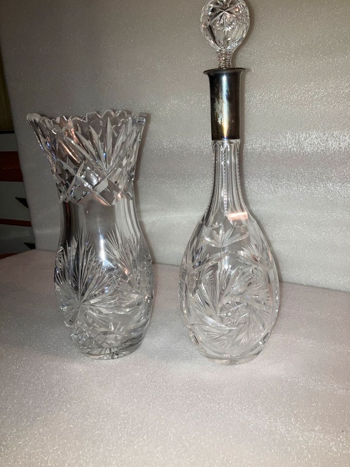 Massive Kristall Vase und Karaffe Vintage in Teublitz