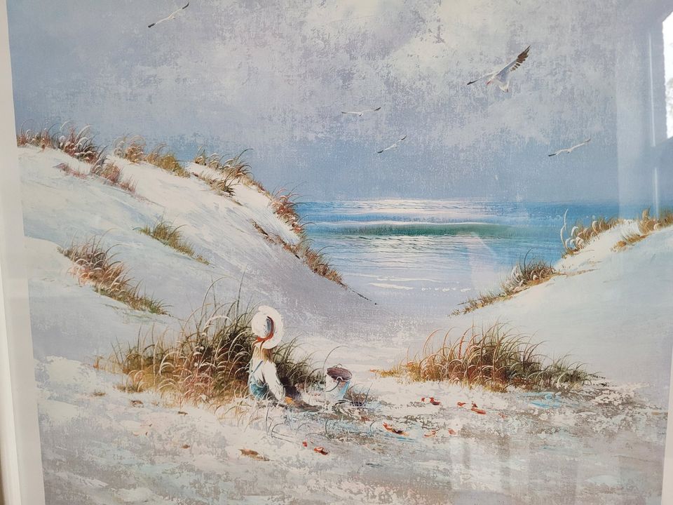 Druck Mädchen am Strand und Meer Hagemeier 72 x 51,2 cm in Hattstedt