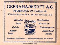 Gefraha-Werft Hamburg Werbung Reklame Vintage-Deko 1924 Baden-Württemberg - Steinen Vorschau