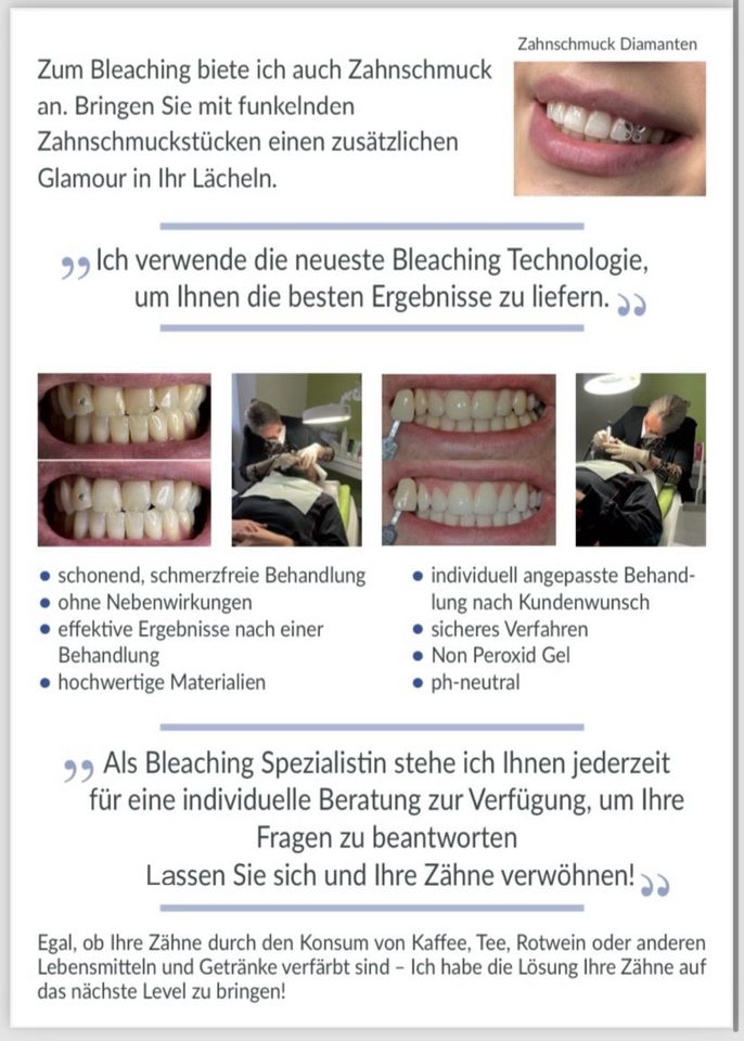 Biete Zahnkosmetisches Bleaching,Reinigung,Zahnschmuck an in Rhauderfehn