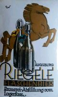 Riegele Brauerei Augsburg Emaille Schild Kreis Pinneberg - Wedel Vorschau