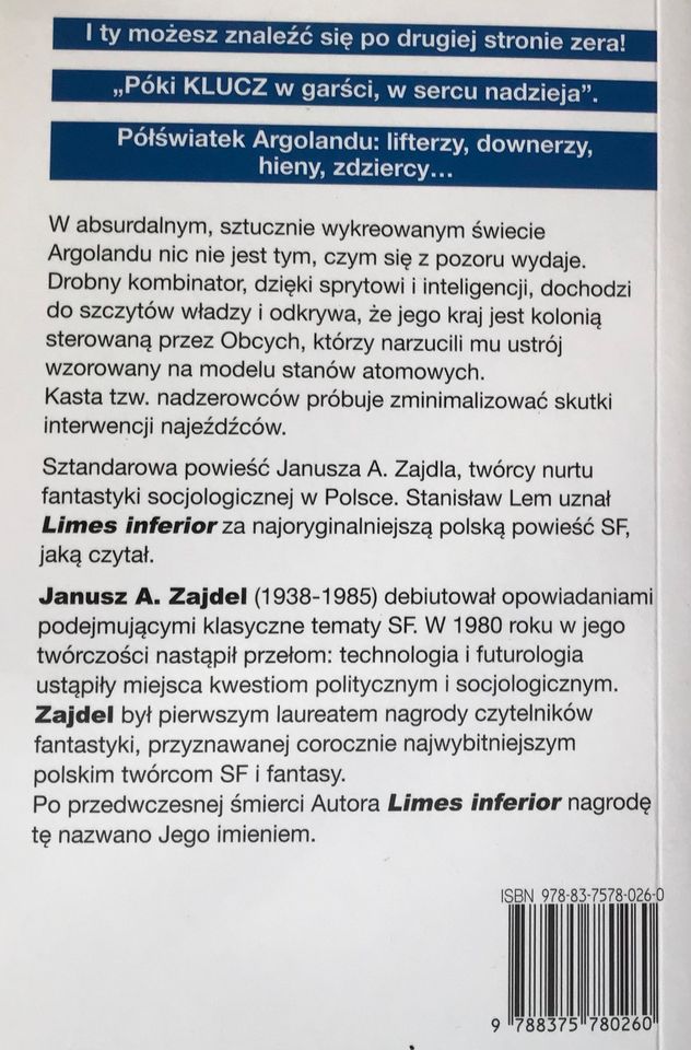 Polnische Bücher Janusz A. Zajdel Limes Inferior in Kassel